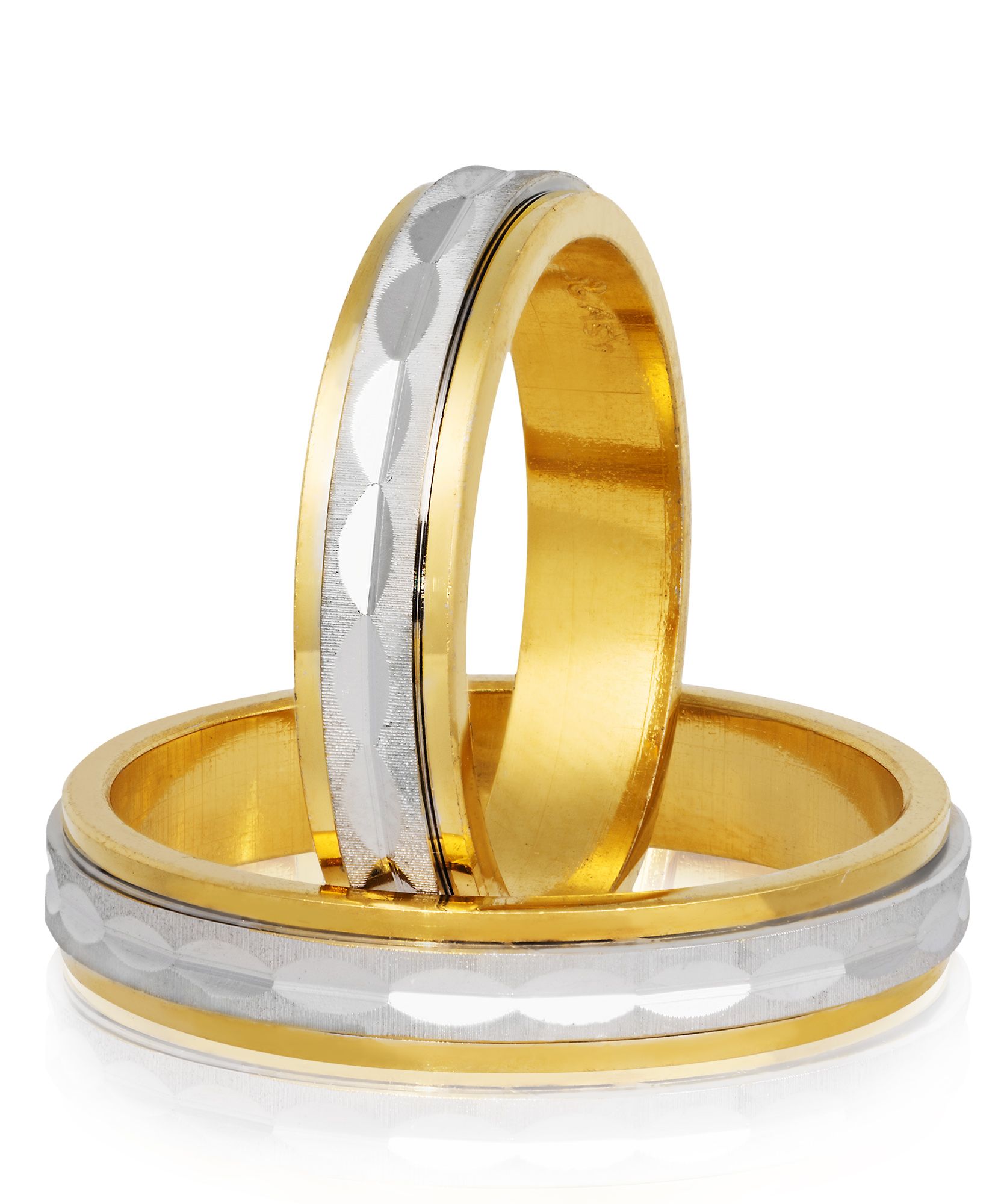 White gold & gold wedding rings 4.5mm (code S76)